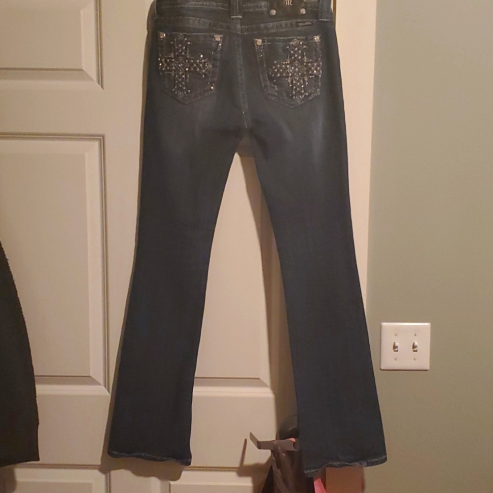 Miss Me Jeans Boot Cut Dark Blue Color Size 28 Inseam 34 inches